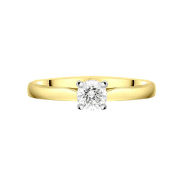 18ct Yellow Gold 0.50ct Diamond Brilliant Cut Solitaire Ring FEU-2316