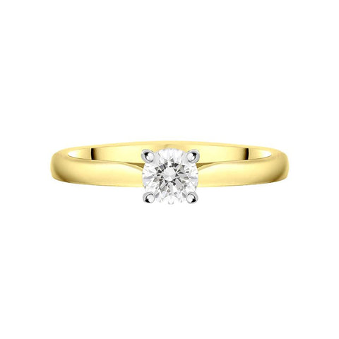 18ct Yellow Gold 0.50ct Diamond Brilliant Cut Solitaire Ring FEU-2316