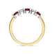 18ct Yellow Gold 0.62ct Ruby Diamond Half Eternity Ring, FEU-2007.
