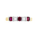 18ct Yellow Gold 0.62ct Ruby Diamond Half Eternity Ring, FEU-2007.