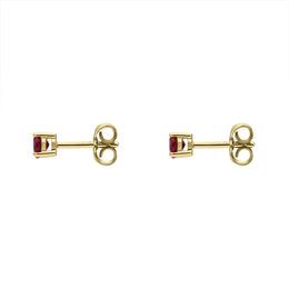 18ct Yellow Gold 0.64ct Ruby Claw Set Stud Earrings, FEU-204_2