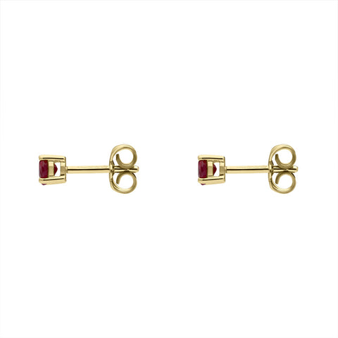 18ct Yellow Gold 0.64ct Ruby Claw Set Stud Earrings, FEU-204_2