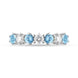 18ct Yellow Gold 0.75ct Aquamarine Diamond Half Eternity Ring, FEU-1503.