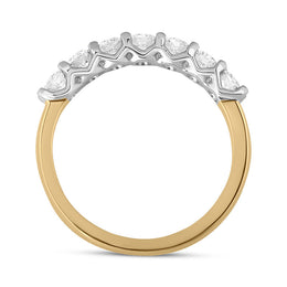 18ct Yellow Gold Diamond Claw Set Half Eternity Ring, FEU-1874_3