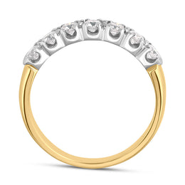 18ct Yellow Gold  Diamond Claw Set Half Eternity Ring, FEU-236_3