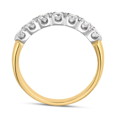18ct Yellow Gold  Diamond Claw Set Half Eternity Ring, FEU-236_3