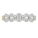 18ct Yellow Gold Diamond Five Stone Cluster Half Eternity Ring, FEU-2486_2