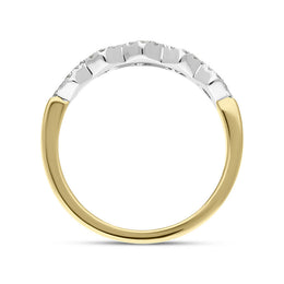 18ct Yellow Gold Diamond Five Stone Cluster Half Eternity Ring, FEU-2486_3