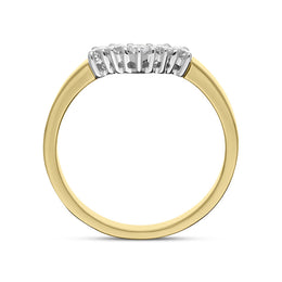 18ct Yellow Gold Diamond Five Stone V Set Eternity Ring, FEU-2535_3