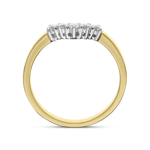 18ct Yellow Gold Diamond Five Stone V Set Eternity Ring, FEU-2535_3