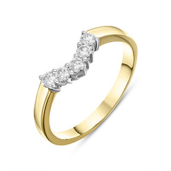 18ct Yellow Gold Diamond Five Stone V Set Eternity Ring, FEU-2535.