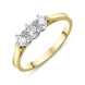 18ct Yellow Gold Diamond Three Stone Ring, FEU-1871