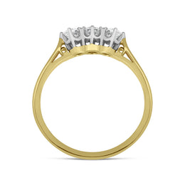 18ct Yellow Gold Diamond Three Stone Ring, FEU-1871_3