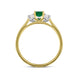 18ct Yellow Gold Emerald Diamond Three Stone Ring, FEU-1297_3