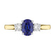 18ct Yellow Gold Sapphire Diamond Three Stone Ring, FEU-2448_2