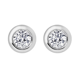 18ct White Gold 0.10ct Diamond Solitaire Stud Earrings, E2105.