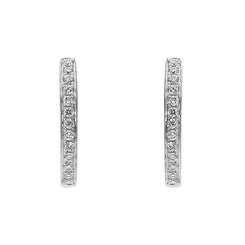 18ct White Gold 0.13ct Diamond Hoop Earrings. E2118