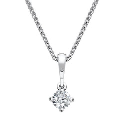 18ct White Gold 0.15ct Diamond Brilliant Cut Solitaire Necklace FEU-2183