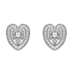 18ct White Gold 0.15ct Diamond House Style Leaf Stud Earrings E2287