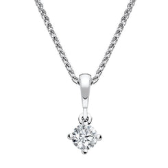 18ct White Gold 0.20ct Diamond Brilliant Cut Solitaire Necklace FEU-2168