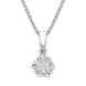 18ct White Gold 0.26ct Diamond Cluster Heart Edged Necklace, P3214C.