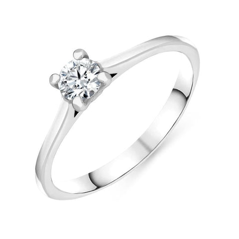 18ct White Gold 0.26ct Diamond Brilliant Cut Solitaire Ring, R1129.