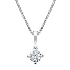 18ct White Gold 0.30ct Diamond Brilliant Cut Solitaire Necklace FEU-2099