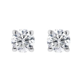 18ct White Gold 0.30ct Diamond Solitaire Brilliant Cut Stud Earrings, E2111.