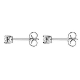 18ct White Gold  0.30ct Diamond Solitaire Princess Cut Stud Earrings. E2110 side