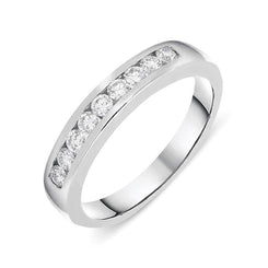 18ct White Gold 0.32ct Diamond Channel Set Half Eternity Ring FEU-823