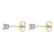 18ct Yellow Gold 0.32ct Diamond Solitaire Princess Cut Stud Earrings, FEU-143.