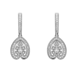 18ct White Gold 0.33ct Diamond House Style Leaf Drop Earrings E2286