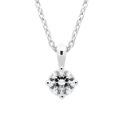 18ct White Gold 0.30ct Diamond Solitaire Necklace. FEU-1267.