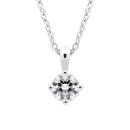 18ct White Gold 0.30ct Diamond Solitaire Necklace. FEU-1267.