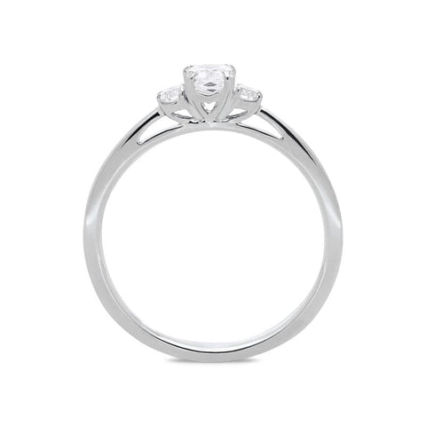 18ct White Gold 0.35ct Diamond Trilogy Ring R1116