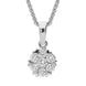 18ct White Gold 0.36ct Diamond Cluster Heart Edged Necklace, P3215C.