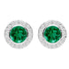 18ct White Gold 0.38ct Emerald Diamond Round Stud Earrings FEU-2027