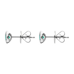 18ct White Gold 0.38ct Emerald Diamond Round Stud Earrings FEU-2027