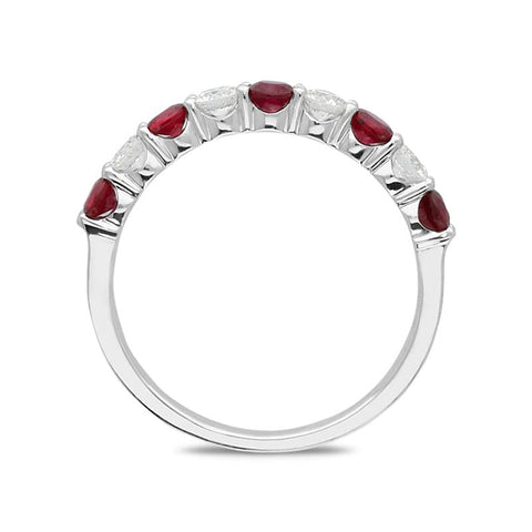 18ct White Gold 0.38ct Ruby Diamond Half Eternity Ring R1088