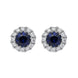 18ct White Gold 0.23ct Sapphire Diamond Halo Earrings, FEU-152.