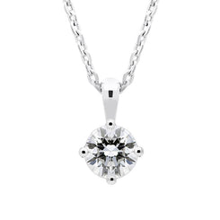 18ct White Gold 0.40ct Diamond Brilliant Cut Solitaire Necklace, FEU-292.