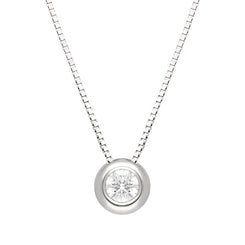 18ct White Gold 0.40ct Diamond Brilliant Cut Solitaire Necklace, P801C.