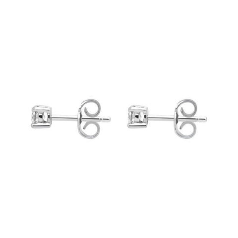 18ct White Gold 0.40ct Diamond Solitaire Brilliant Cut Stud Earrings, FEU-1766.