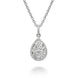 18ct White Gold 0.41ct Diamond Cluster Pear Necklace FEU-307