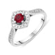 18ct White Gold 0.41ct Ruby Diamond Round Cut Cluster Ring, FEU-1196.