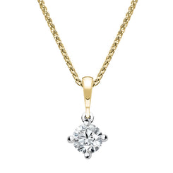 18ct Yellow Gold 0.42ct Diamond Brilliant Cut Solitaire Necklace