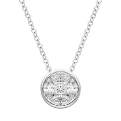 18ct White Gold 0.43ct Diamond Brilliant Cut Solitaire Necklace FEU-1927