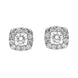 18ct White Gold 0.43ct Diamond Cushion Stud Earrings, E2357.