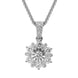 18ct White Gold 0.43ct Diamond Flower Necklace, P3186C.