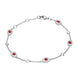 18ct White Gold 0.43ct Diamond Ruby Marquise Bracelet. B1090.